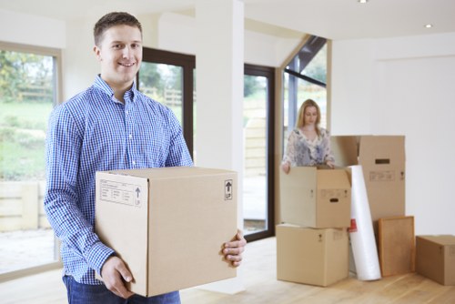 Careful loading of household items by a local moving team