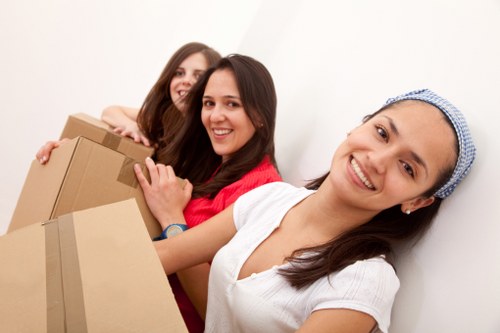 Packed boxes and furniture ready for a local move