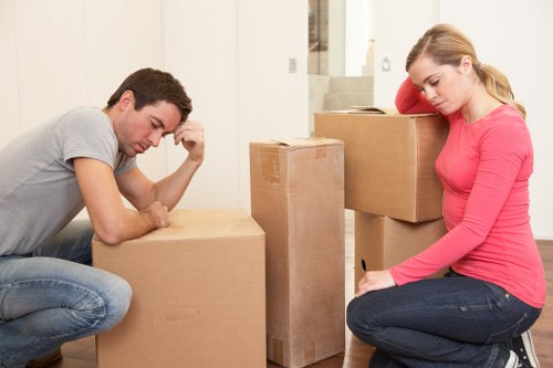 Local moving team loading boxes and appliances into a van