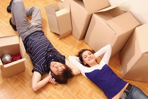 Packed household items ready for removals to Belgium