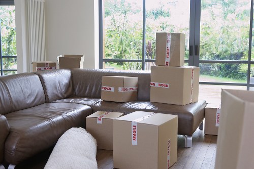 Local movers unloading boxes and furniture at a Tobelgium property